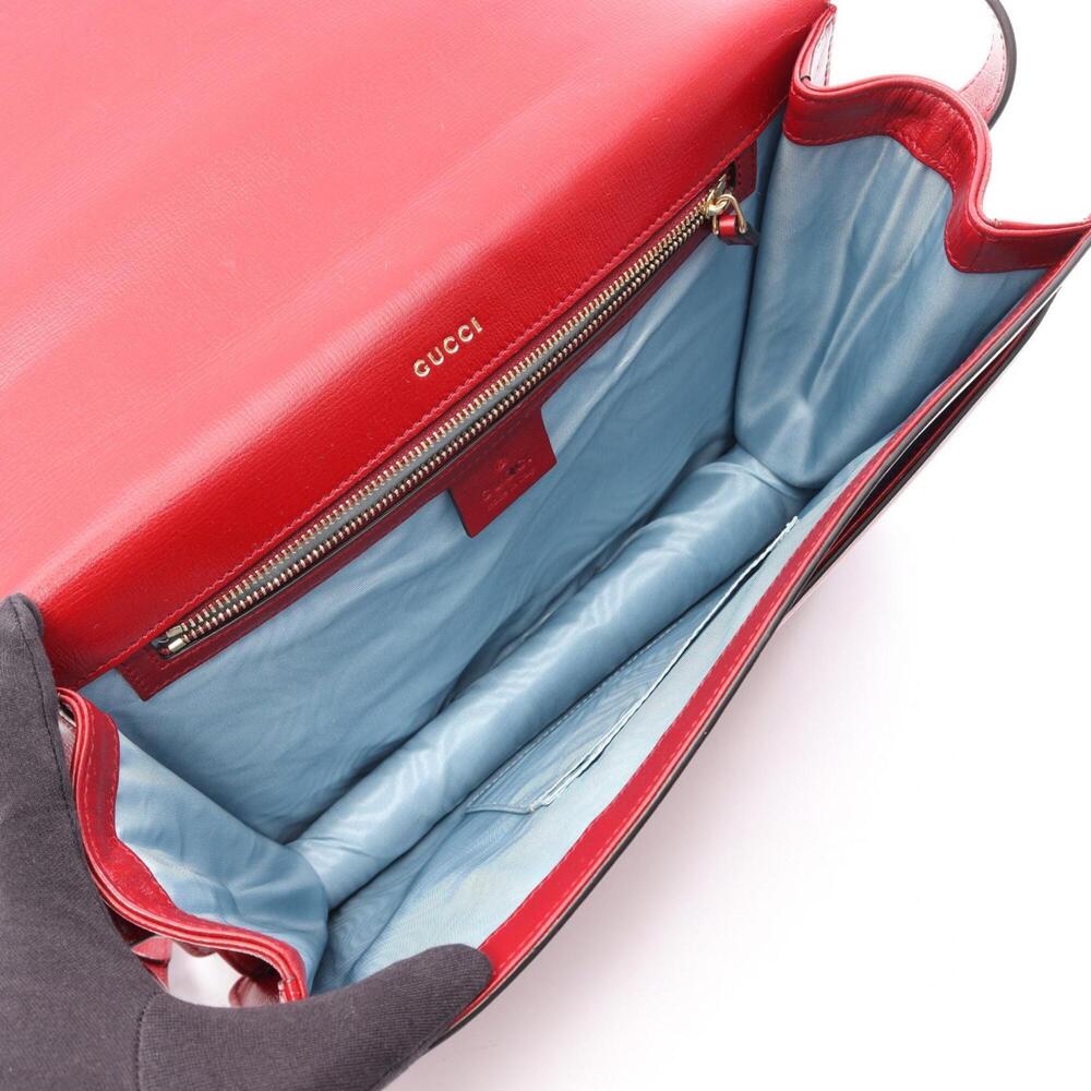GUCCI Red Leather Shoulder Bag - Picture 3 of 11
